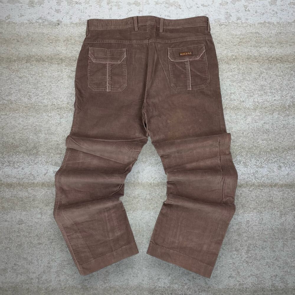 True Vintage Levis Corduroy Pants Chocolate Brown Bootcut Flared Fit 70s